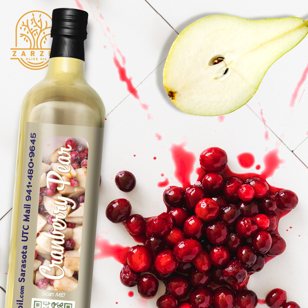 Cranberry Pear White Balsamic Vinegar | Zarzis Olive Oil